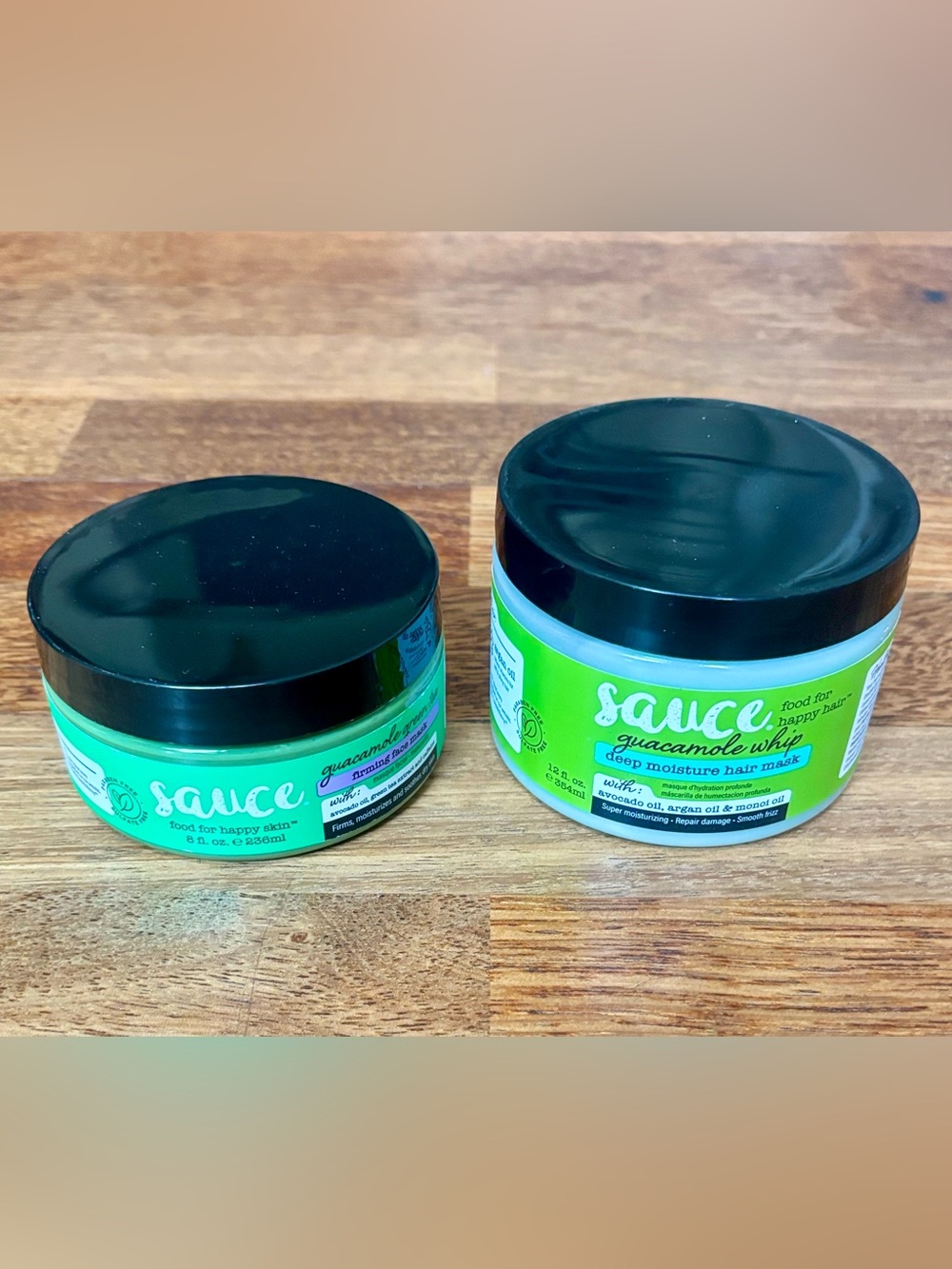 SAUCE - Deep Conditioning Hair Mask, Guacamole Whip +  Firming Face Mask - NEW